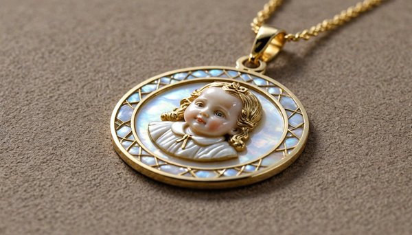 Médaille en nacre pour baptême : élégance et tradition reliquaire